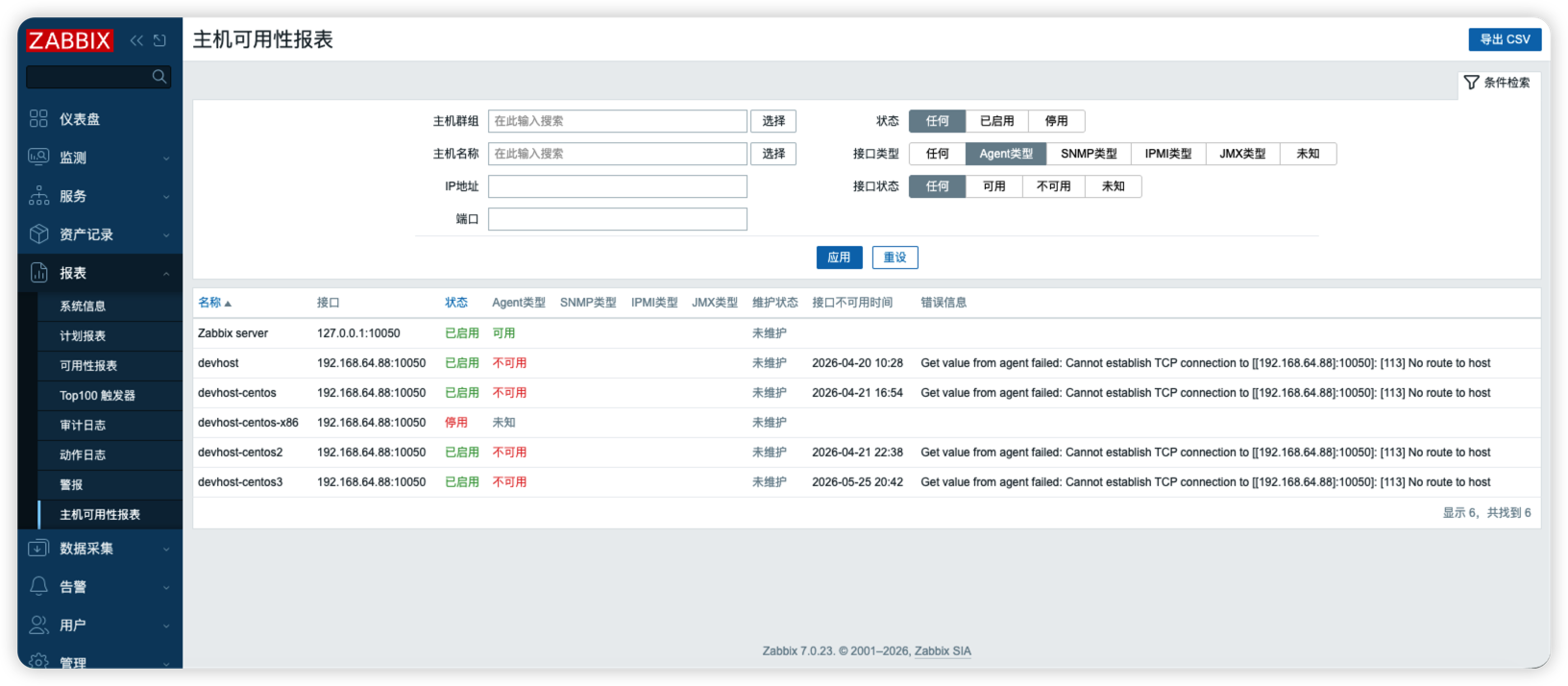 主机可用性报表 图片 2